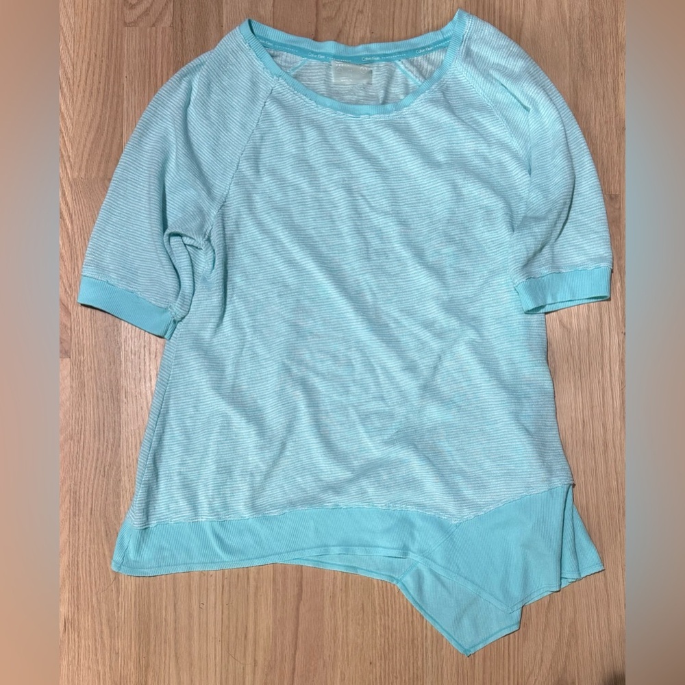 Calvin Klein Performance Waffle Knit Asymmetrical Top L